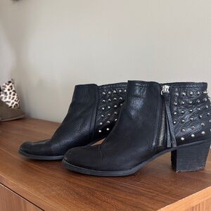 Aldo Black Studded Ankle Booties